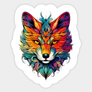 Psychedelic Trippy Fox Face Sticker